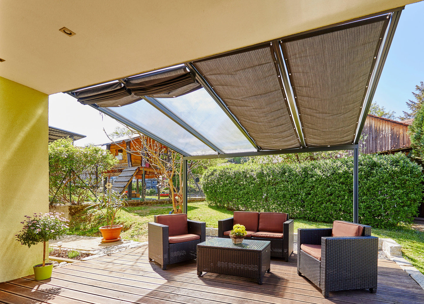 Seilzugführung für Deluxe Terrassendach - HomeSystems-Bauelemente