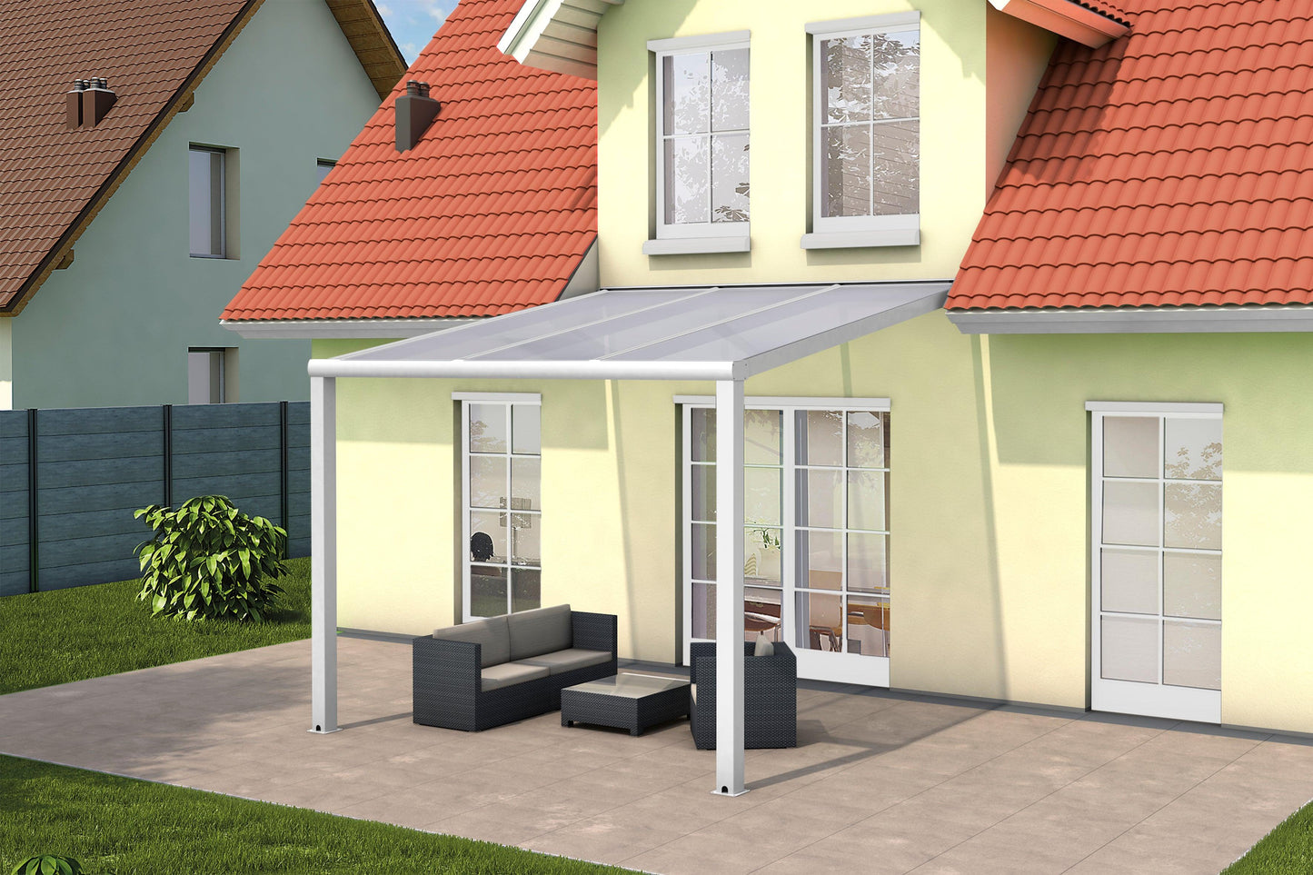 Terrassendach Plus 3 Meter Dachtiefe - HomeSystems-Bauelemente