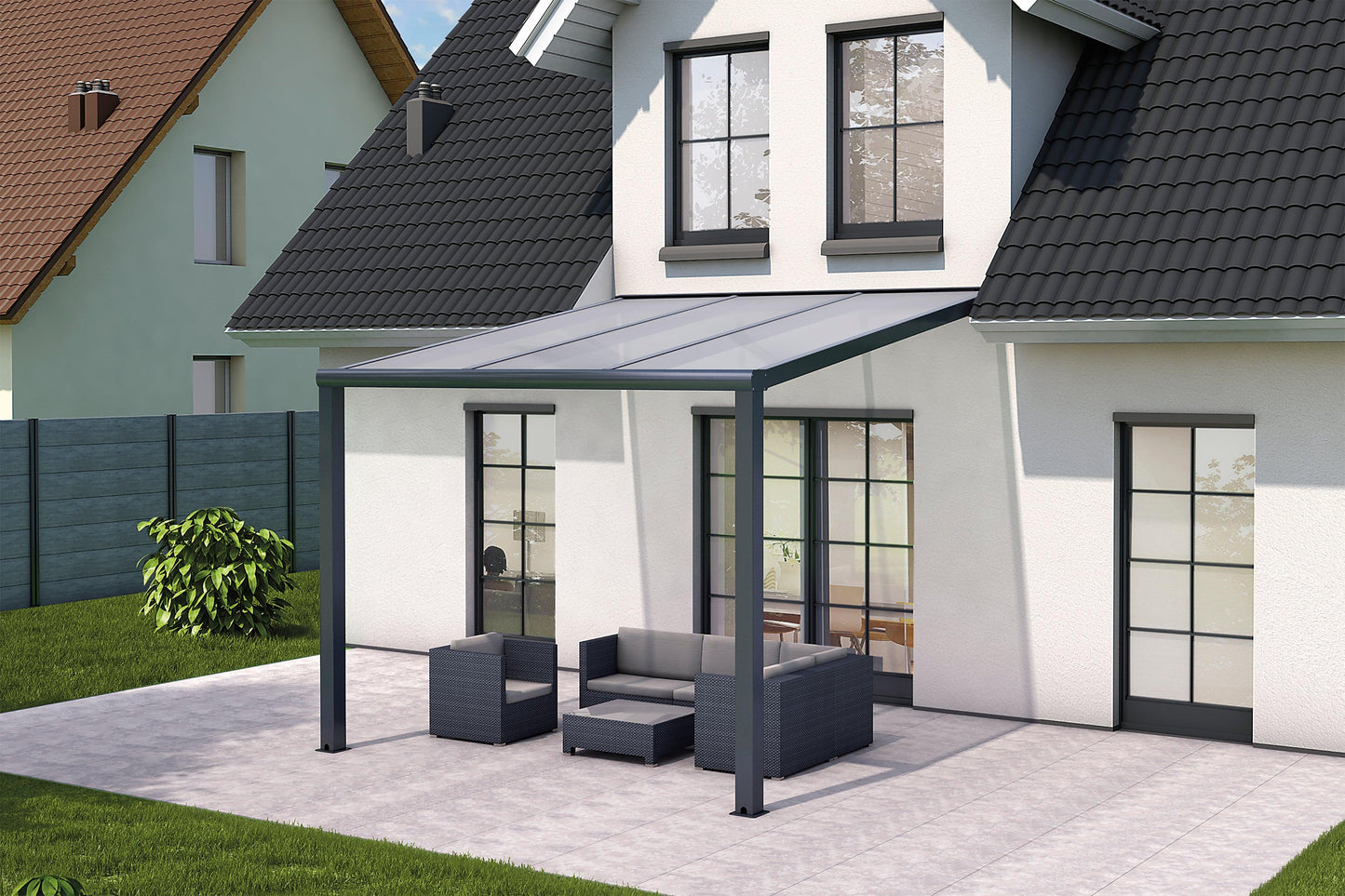 Terrassendach Plus 3 Meter Dachtiefe - HomeSystems-Bauelemente
