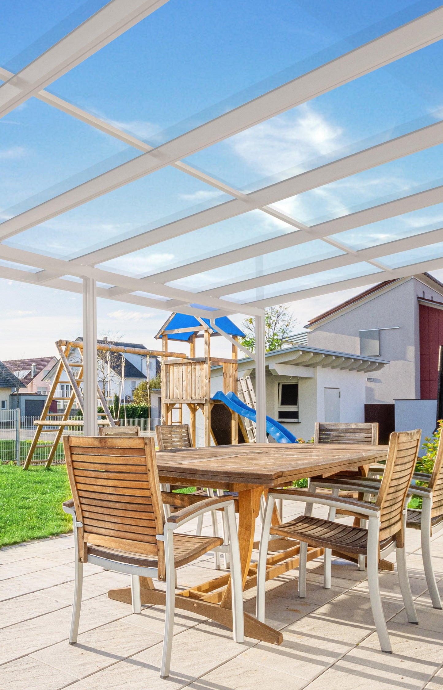 Deluxe Terrassendach 6 x 4 VSG Sicherheitsglas 10mm klar - HomeSystems-Bauelemente