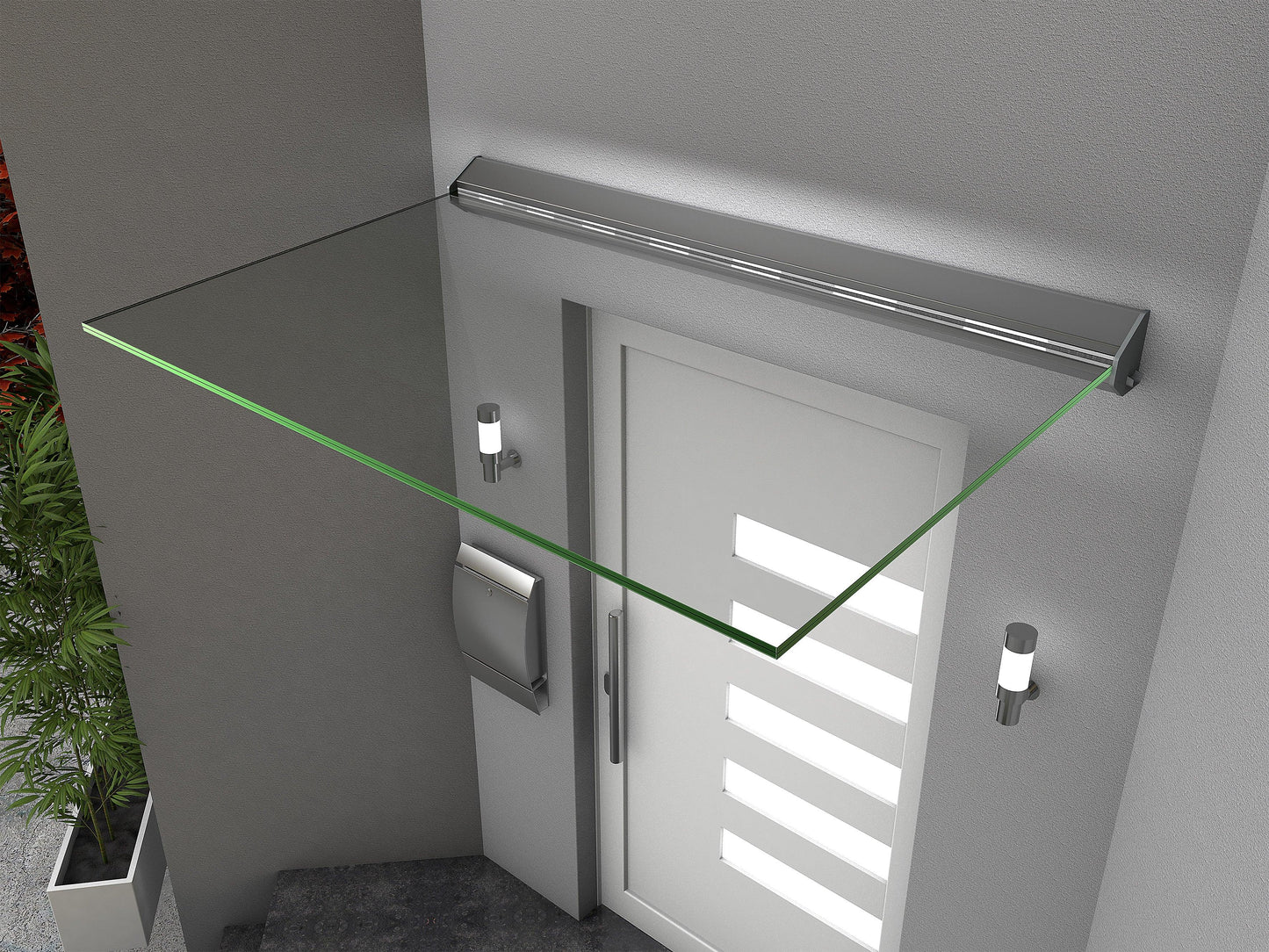 Echtglasvordach Flensburg 160 - HomeSystems-Bauelemente