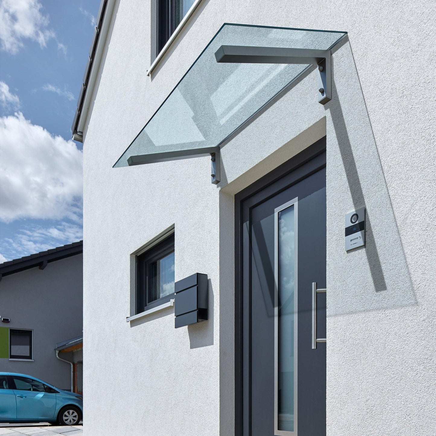 Pultvordach Bielefeld VSG-Glas 8mm - HomeSystems-Bauelemente