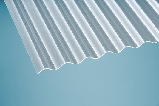 Wellplatte aus klarem Acrylglas mit C-Struktur – 3 mm stark, UV-beständig, hagelfest und lichtdurchlässig, ideal für Terrassenüberdachung oder Carport