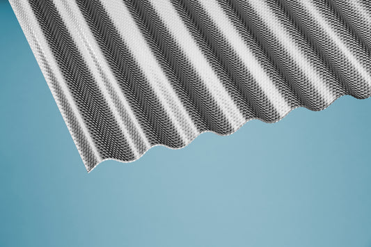 Acrylglas-Wellplatte Wabe graphit – lichtdurchlässige, UV-beständige Wellplatte mit 3 mm Stärke und Sinusprofil, ideal für Terrassenüberdachung, Carport oder Fassaden.