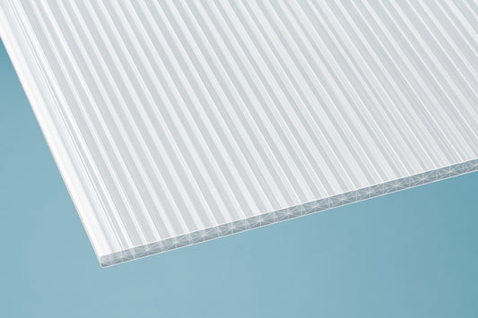 Lichtdurchlässige Polycarbonat Stegplatte in Weiß-Opal mit UV-Schutz und X-Struktur
