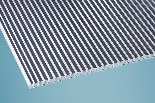 Polycarbonat Doppelstegplatten 16mm gestreift klar/anthrazit ZEBRA* - HomeSystems-Bauelemente