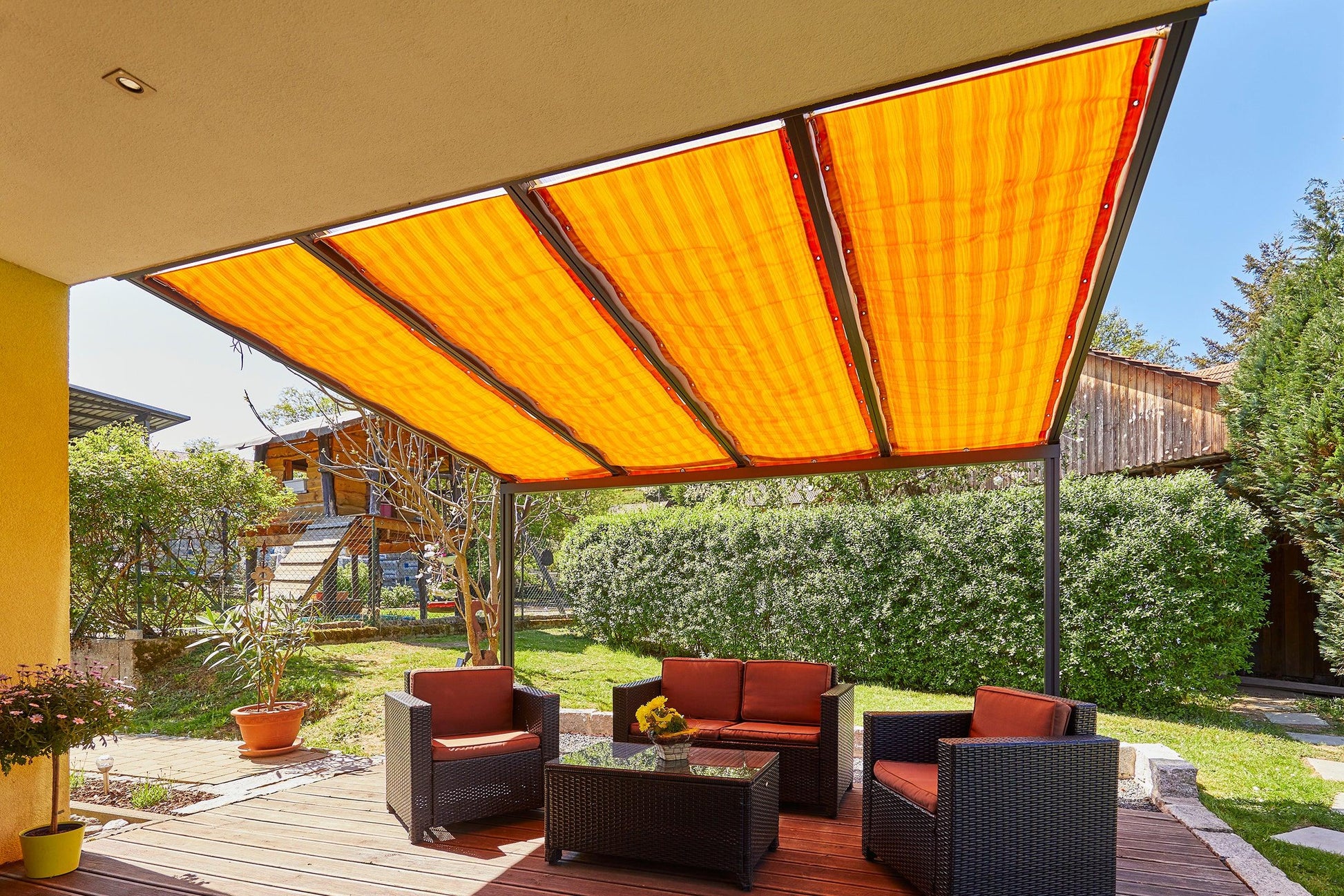 Seilzugführung für Deluxe Terrassendach - HomeSystems-Bauelemente