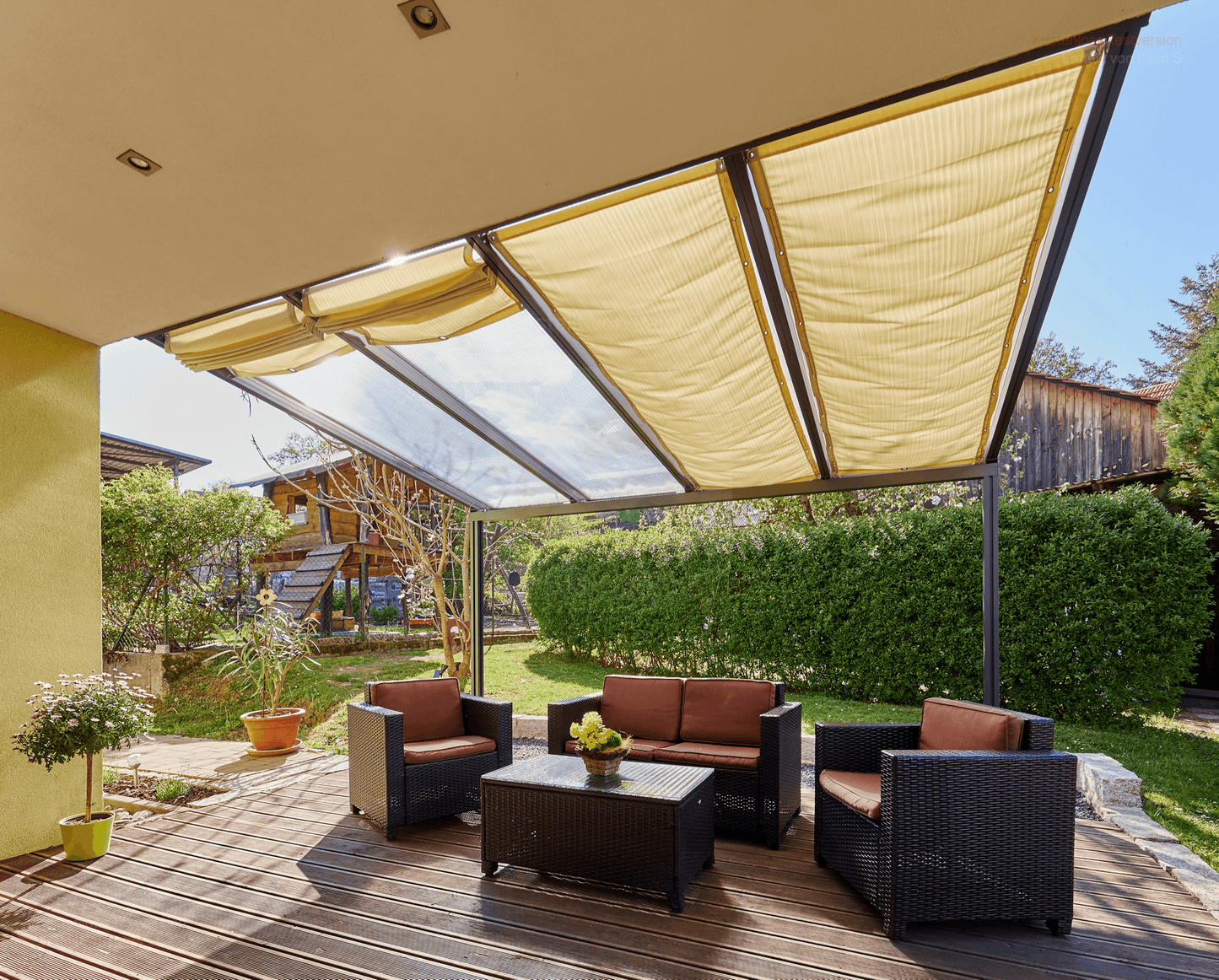 Seilzugführung für Deluxe Terrassendach - HomeSystems-Bauelemente