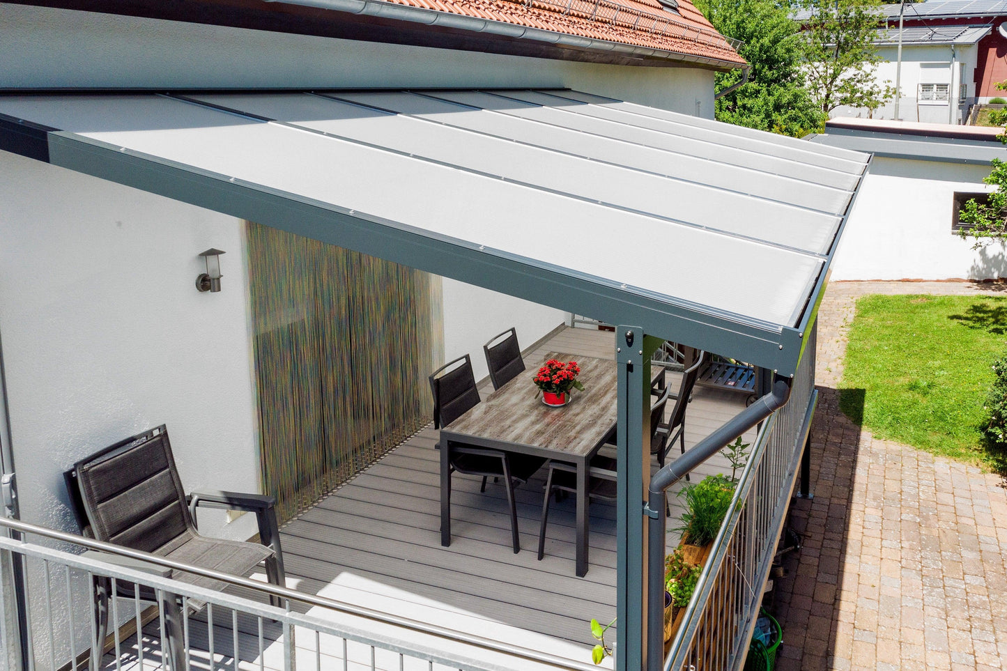 Deluxe Terrassendach 5 x 3 Polycarbonat 16mm - HomeSystems-Bauelemente