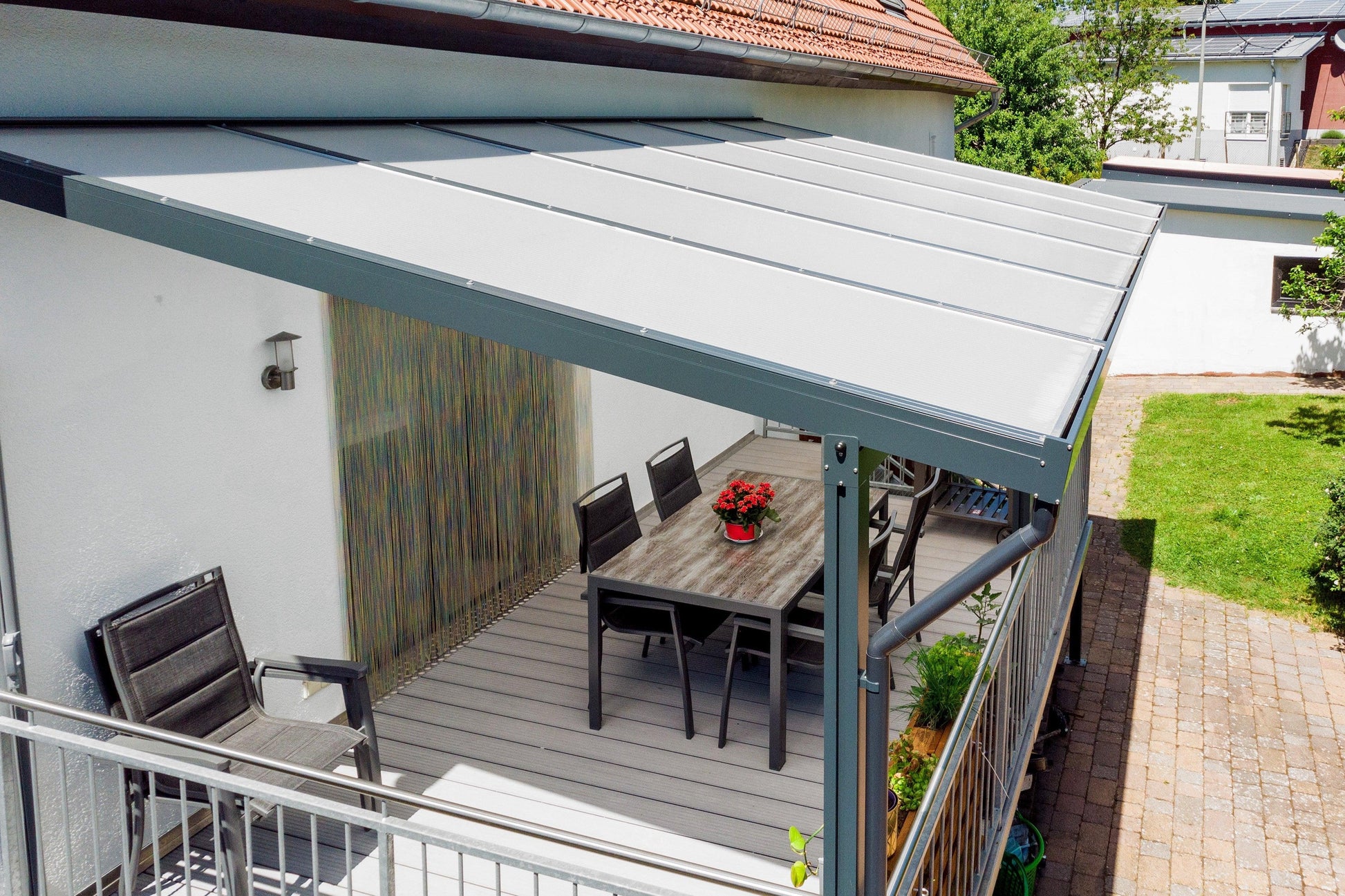 Deluxe Terrassendach 5 x 3 Polycarbonat 16mm - HomeSystems-Bauelemente