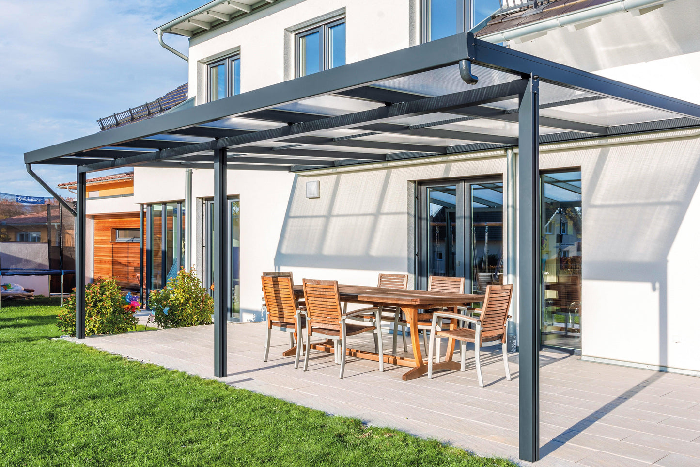 Deluxe Terrassendach 6 x 3 Polycarbonat 16mm - HomeSystems-Bauelemente