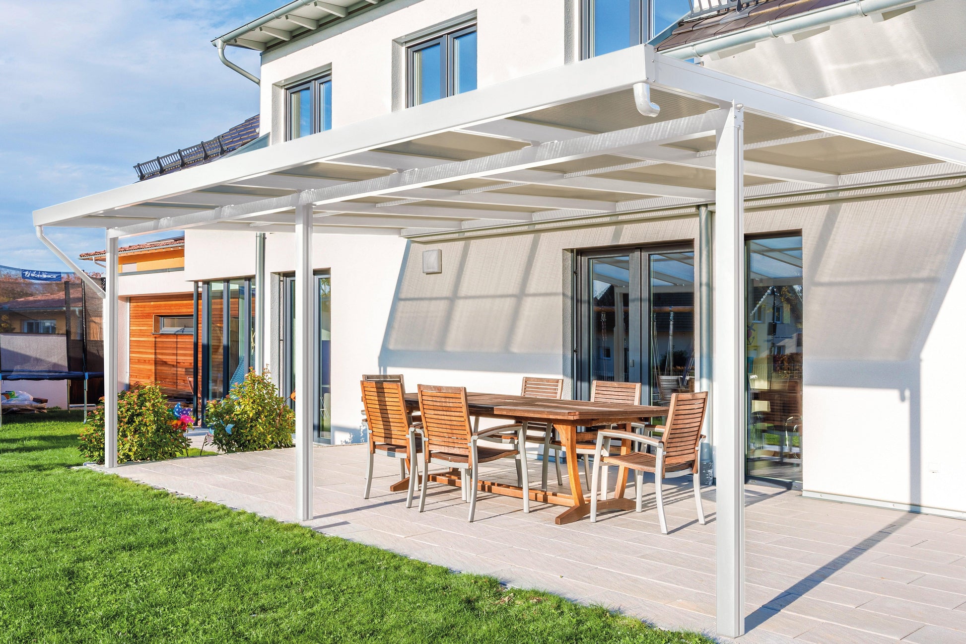 Deluxe Terrassendach 5 x 4 Polycarbonat 16mm - HomeSystems-Bauelemente
