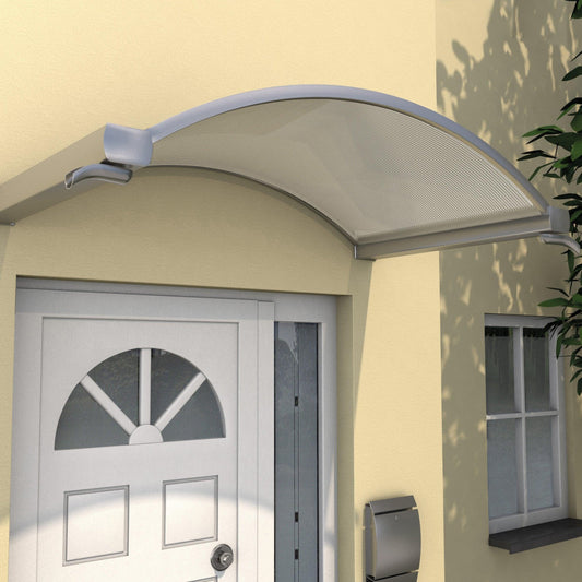 Rundbogenvordach Bremen Polycarbonat 6mm Aluminum Edelstahloptik - HomeSystems-Bauelemente