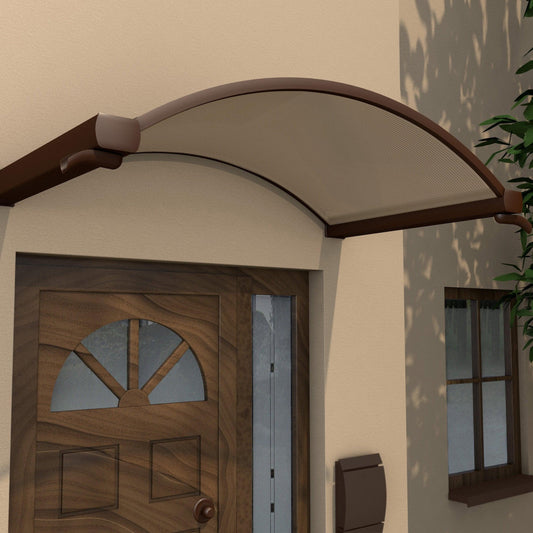 Rundbogenvordach Bremen Polycarbonat 6mm Aluminum braun - HomeSystems-Bauelemente