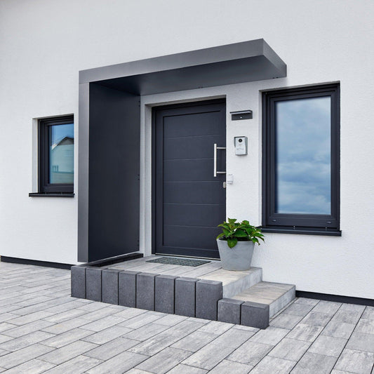 Rechteckvordach BS Plus mit Seitenteil Links - HomeSystems-Bauelemente