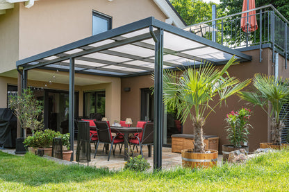 Deluxe Terrassendach 5 x 3 Polycarbonat 16mm - HomeSystems-Bauelemente