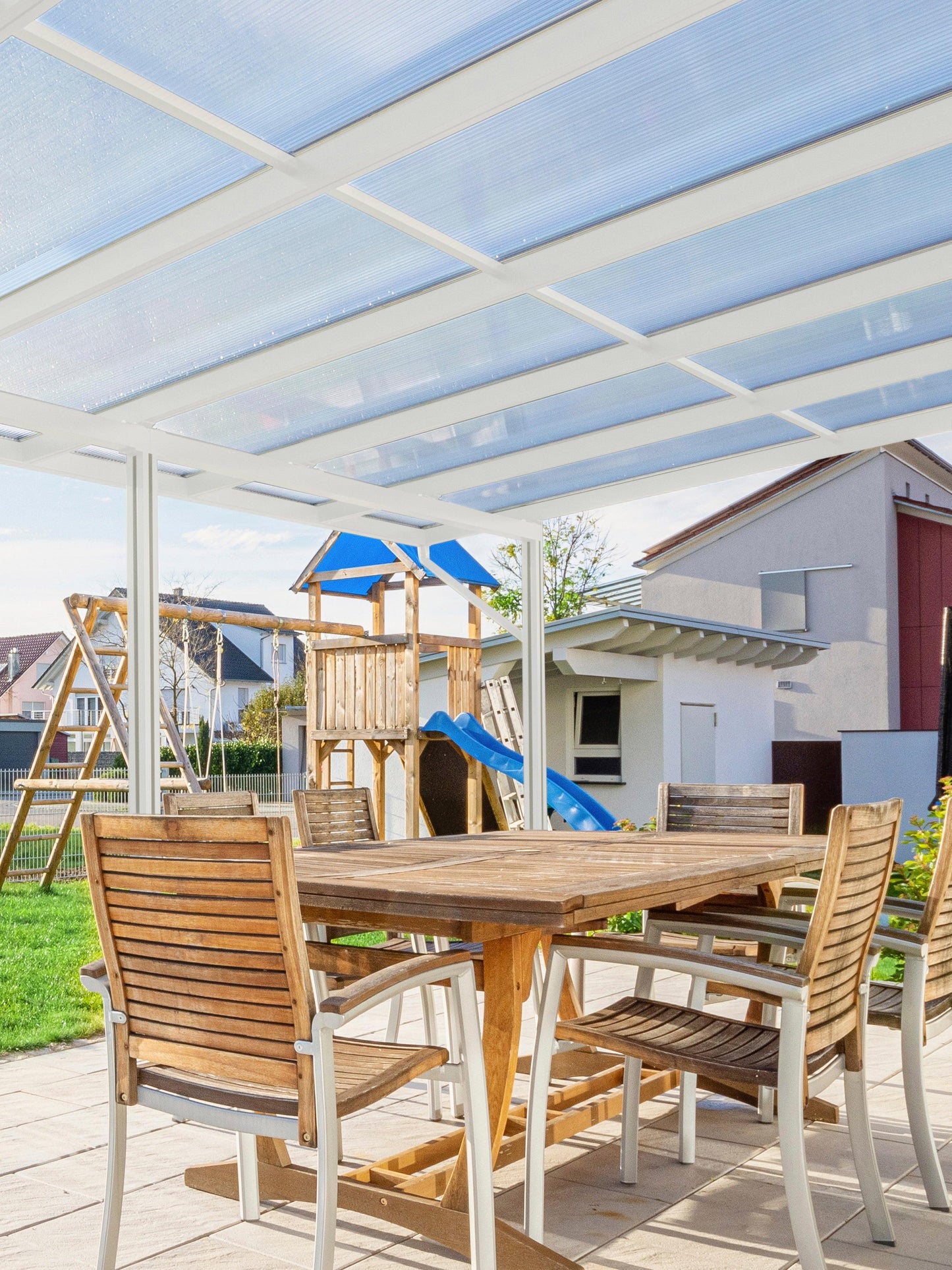 Deluxe Terrassendach 5 x 3 Polycarbonat 16mm - HomeSystems-Bauelemente
