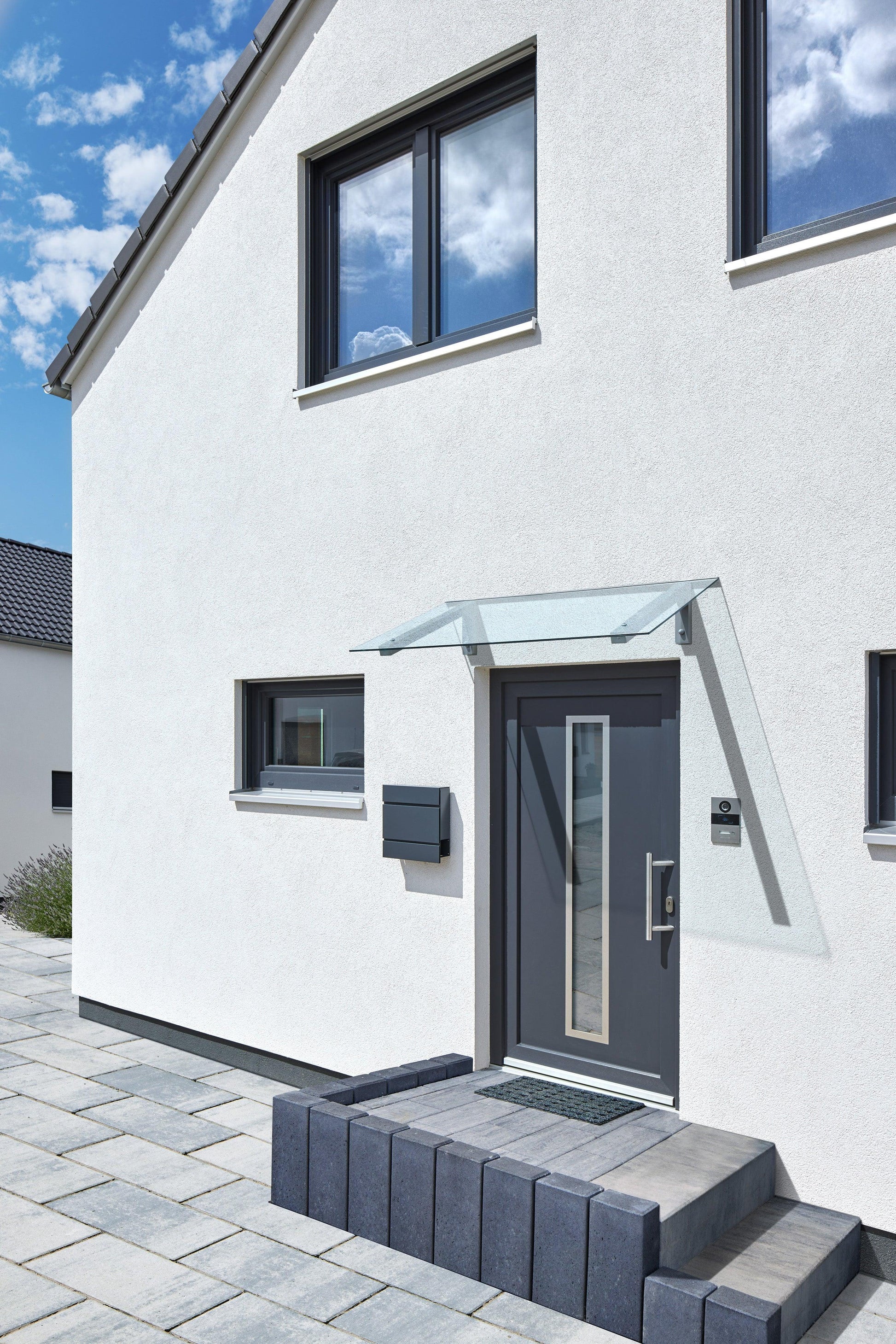 Pultvordach Bielefeld VSG-Glas 8mm - HomeSystems-Bauelemente
